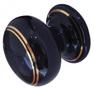 Plain Goldine Black Porcelain Mortice Knob